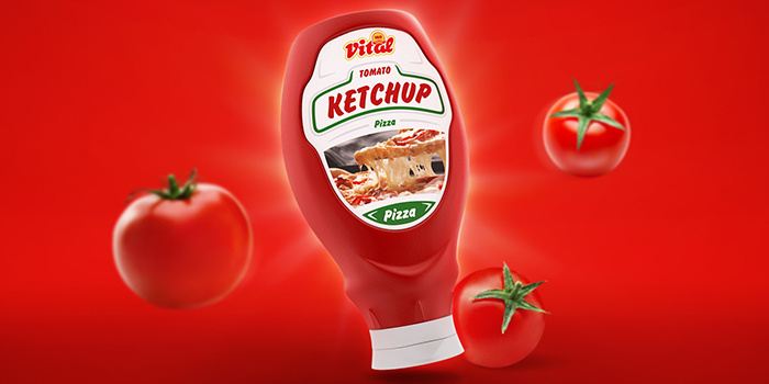 簡潔又有個性的Vital ketchup番茄醬包裝設計瓶形設計