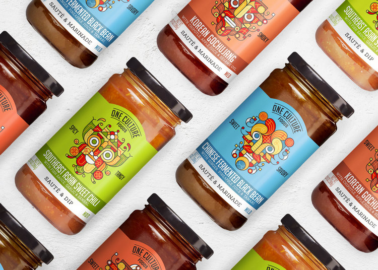 用一種文化在世界各地享受美食之旅，One Culture Foods調(diào)味品與杯面包裝設(shè)計