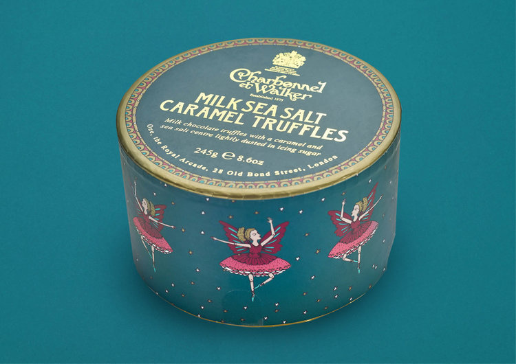 Charbonnel圣誕節巧克力禮品包裝設計，設計靈感來自芭蕾舞劇院與童話故事