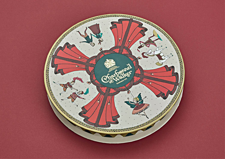 Charbonnel圣誕節巧克力禮品包裝設計，設計靈感來自芭蕾舞劇院與童話故事