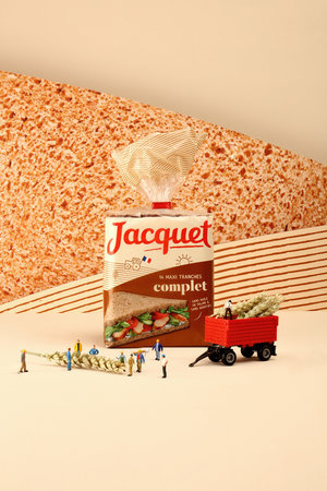 法國Jacquet袋裝面包包裝設計，展示面粉來自法國農(nóng)民