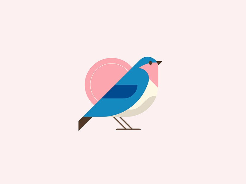 完美配色和創意造型的logo設計-麻雀birb