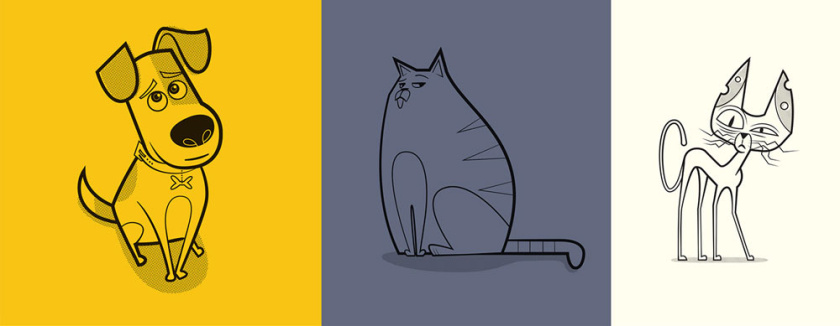 美麗和創(chuàng)意的平面設(shè)計(jì)想法-寵物風(fēng)格化藝術(shù)和產(chǎn)品圖形