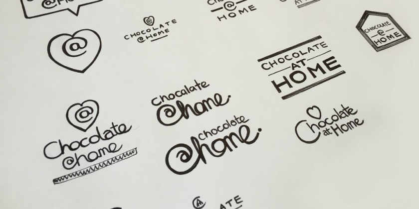 Chocolate at Home巧克力品牌logo設計草圖