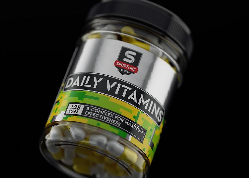 Sportline運動營養補充劑包裝設計，金屬風+多彩色，展現運動活力