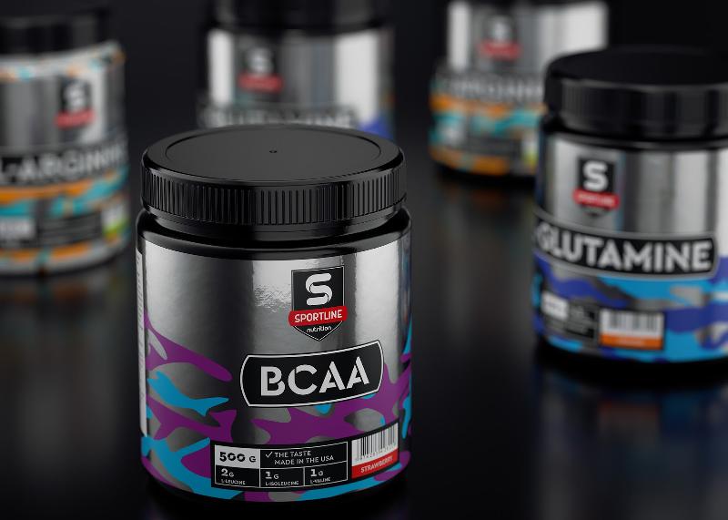 Sportline運動營養補充劑包裝設計，金屬風+多彩色，展現運動活力