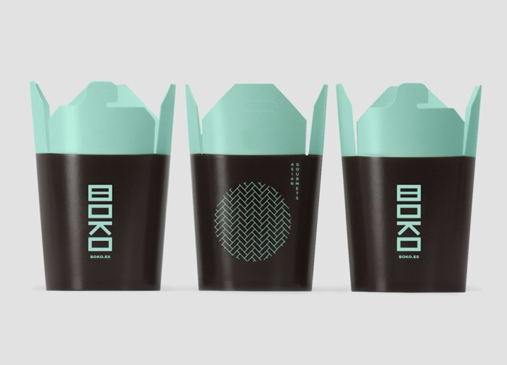 外賣送餐品牌Boko品牌vi設(shè)計(jì)，幾何線條排列組合設(shè)計(jì)