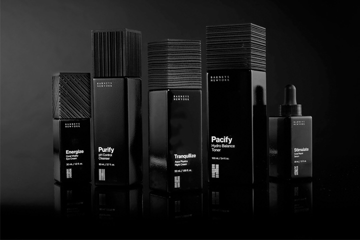 黑酷風(fēng)格男性護(hù)膚品化妝品包裝設(shè)計(jì)，設(shè)計(jì)靈感來(lái)自海洋和水