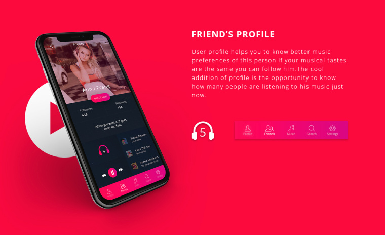 YONO.MP3音樂app程序界面UI設(shè)計，充滿了動感、時尚與酷的味道