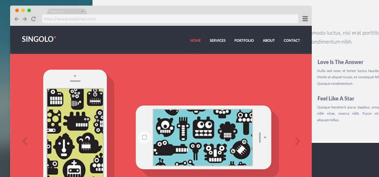 平面樣式單頁多功能singolo html css響應(yīng)模板網(wǎng)頁設(shè)計(jì)免費(fèi)