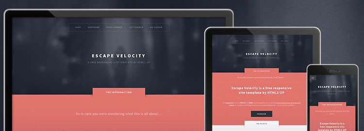 Escape Velocity免費(fèi)響應(yīng)HTML5網(wǎng)站模板平