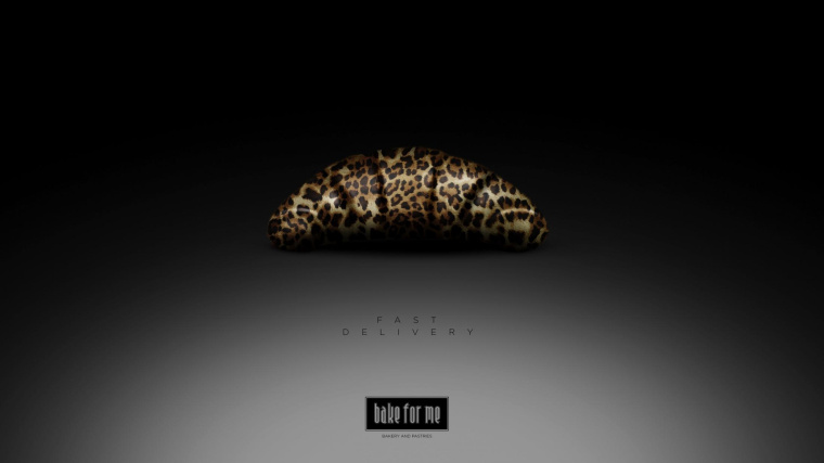 Bake For Me面包店平面廣告創意設計，以斑馬、獵豹之形，體現交付快之意