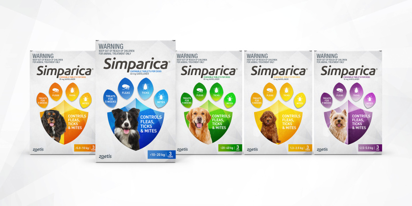 SIMPARICA 寵物藥品包裝設計“爪子盾牌”篇