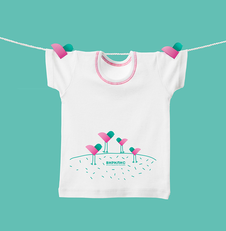 Virilis嬰兒兒童醫療保健母嬰服務醫院品牌形象設計與VIS系統設計，小鳥+心形設計