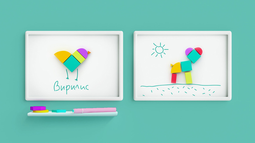 Virilis嬰兒兒童醫療保健母嬰服務醫院品牌形象設計與VIS系統設計，小鳥+心形設計