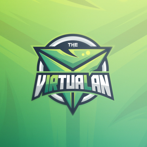 大膽的對比色會徽logo設計-綠色三角徽標logo