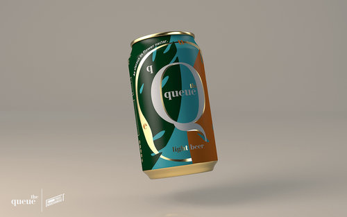 比利時(shí)啤酒包裝設(shè)計(jì)，大寫字母Q貫穿所有包裝