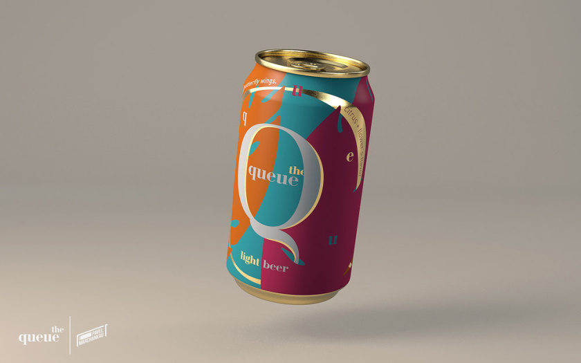 比利時(shí)啤酒包裝設(shè)計(jì)，大寫字母Q貫穿所有包裝