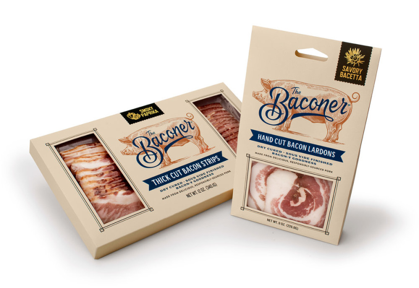 Baconer真空熏肉培根手工品牌形象設計與包裝設計，源源的手工味