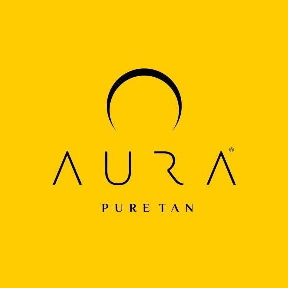 黃色背景標(biāo)志設(shè)計(jì)-Aura Pure Tan標(biāo)志logo設(shè)計(jì)