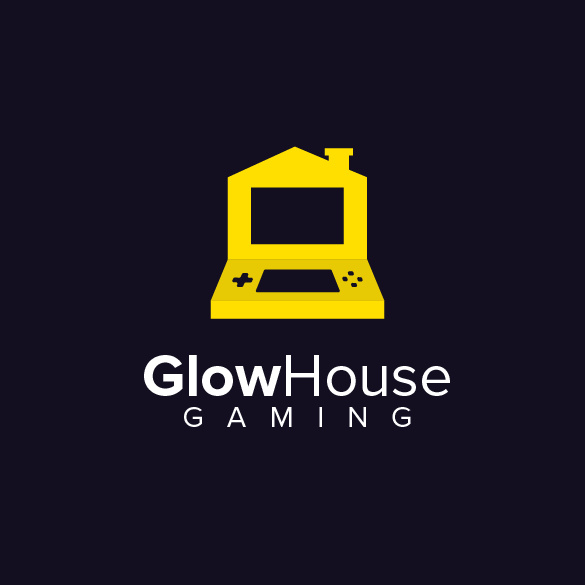 異想天開與夢(mèng)想概念的黃色標(biāo)志設(shè)計(jì)-GlowHouse游戲logo設(shè)計(jì)