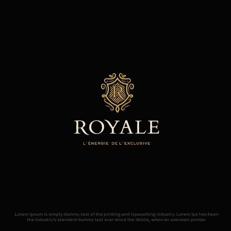 豪華黃金logo設計-皇家能源標志logo設計