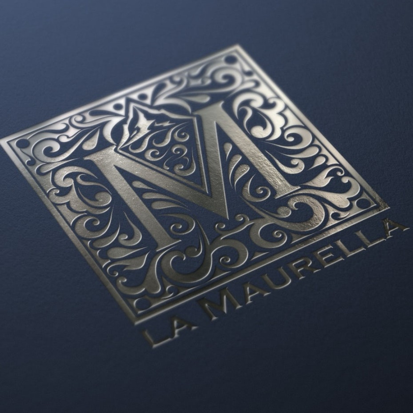 低調的銀色logo設計-酒店標志設計