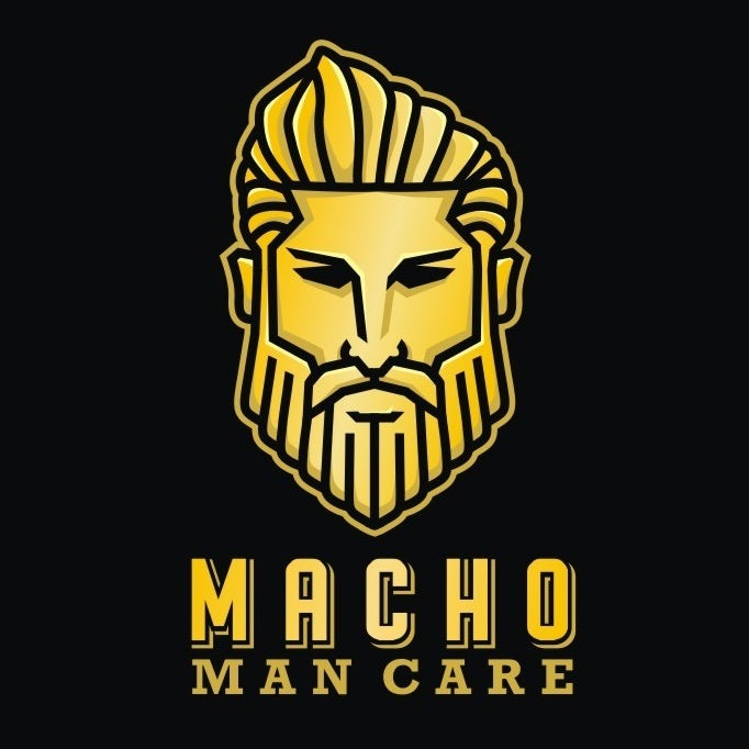 堅固和堅韌的重金屬logo設計-男子氣概男人護理人臉logo設計