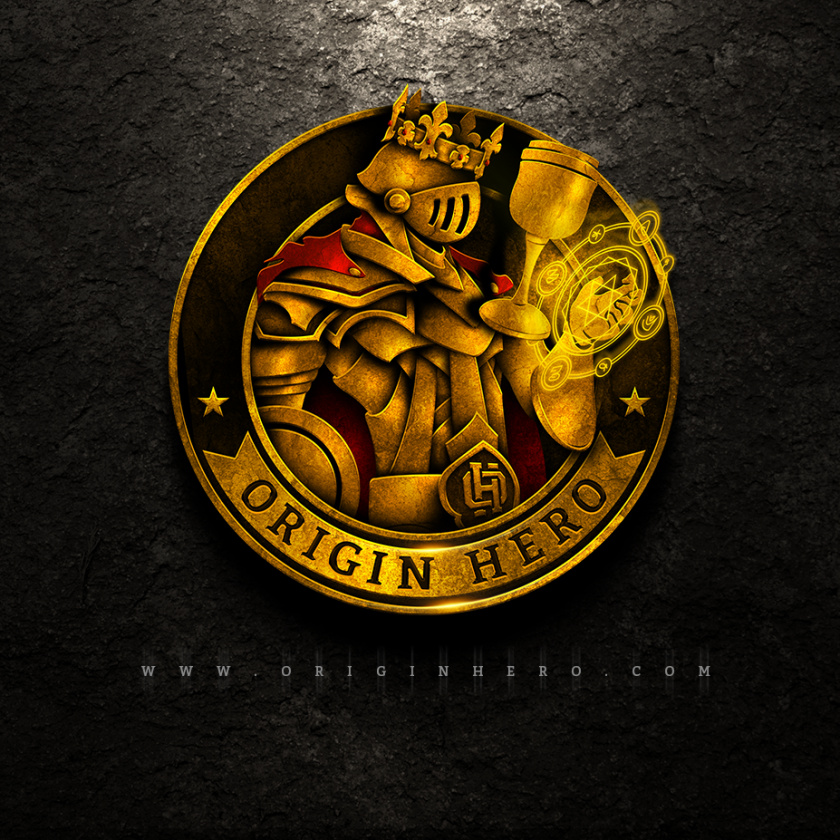 堅固和堅韌的重金屬logo設計-起源英雄標志logo設計