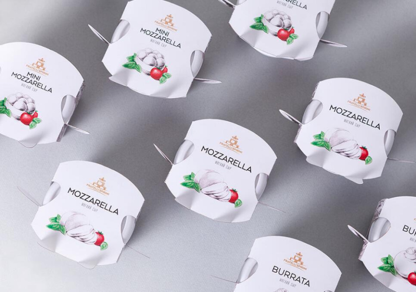 Fratelli Spirini酸奶奶酪包裝設(shè)計，牛耳朵造型增加了產(chǎn)品識別性