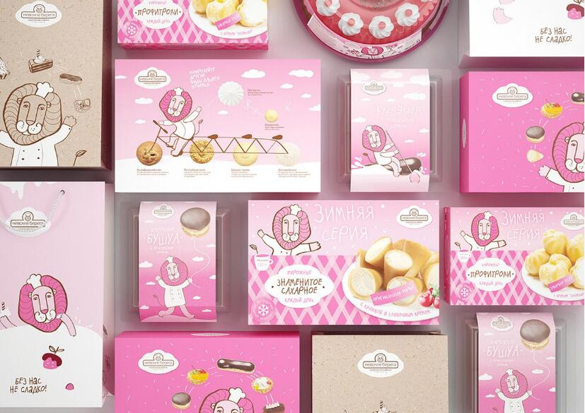 Nevsky Bereg 面包蛋糕點心包裝設計”快樂的獅子“插畫篇-上海食品包裝設計公司
