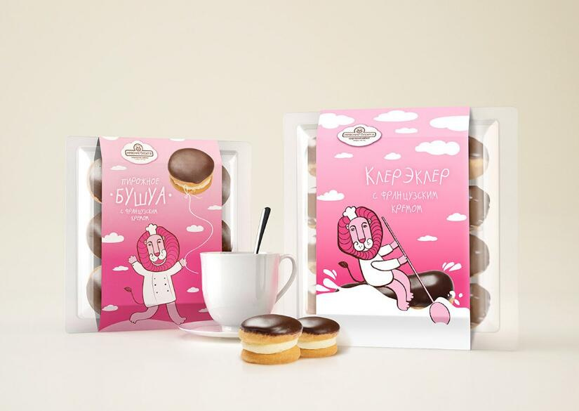 Nevsky Bereg 面包蛋糕點心包裝設計”快樂的獅子“插畫篇-上海食品包裝設計公司