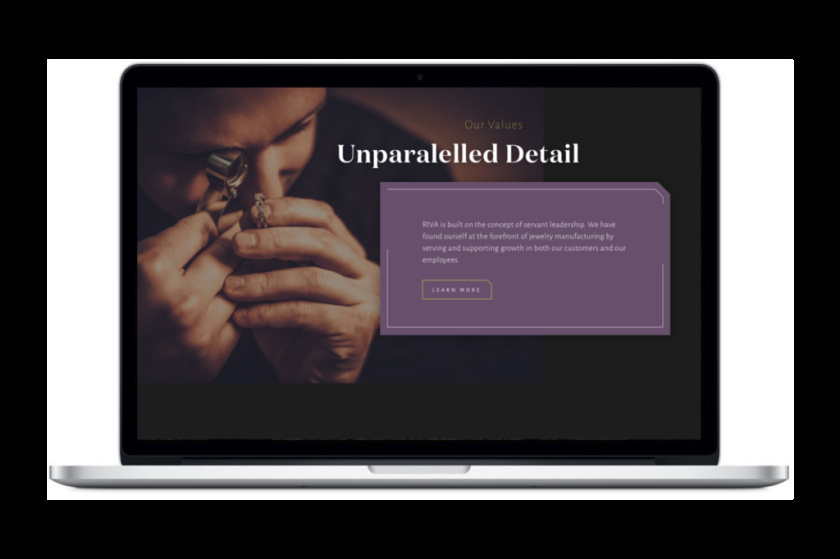 精密珠寶制造商Riva珠寶品牌網站設計
