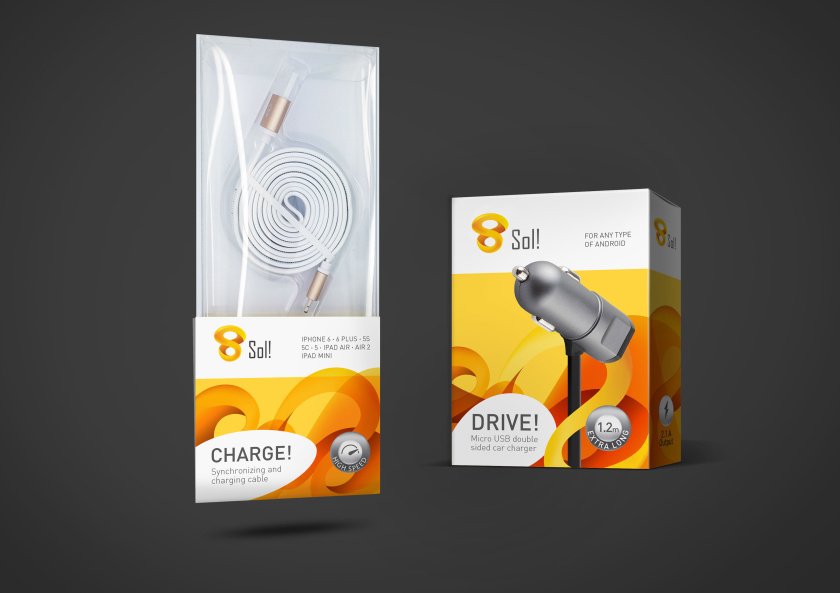 個人IT消費品手機移動配件包裝設計-索爾 - 陽光，年輕，精力充沛的包裝