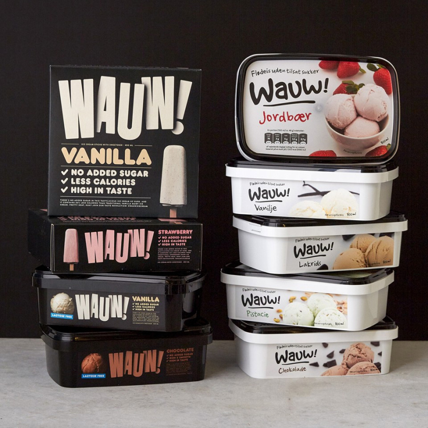 Wauw冰淇淋品牌新舊logo設計和包裝設計對比