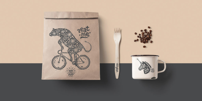 Решение 俄羅斯面餅餐廳餐飲品牌形象vi設計“獨角獸與動物”插畫風