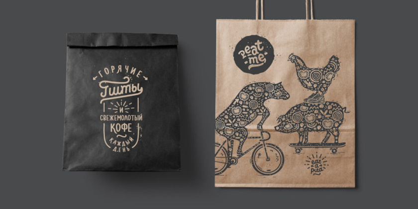 Решение 俄羅斯面餅餐廳餐飲品牌形象vi設計“獨角獸與動物”插畫風