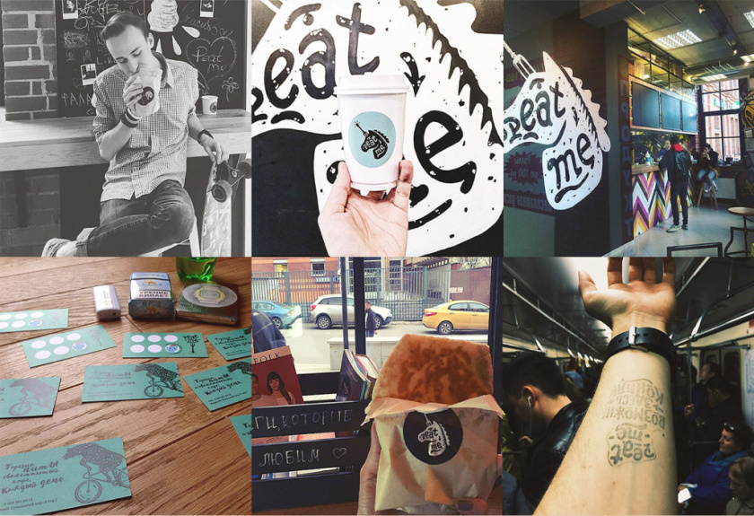 Решение 俄羅斯面餅餐廳餐飲品牌形象vi設計“獨角獸與動物”插畫風