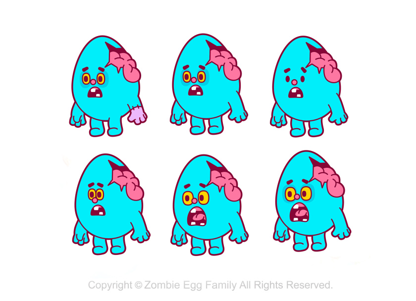 僵尸蛋家族雞蛋3D人物吉祥物設(shè)計-表情包設(shè)計
