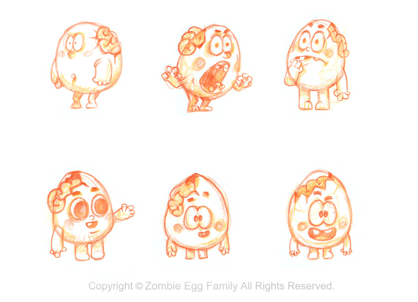 僵尸蛋家族雞蛋3D人物吉祥物設(shè)計-表情包設(shè)計