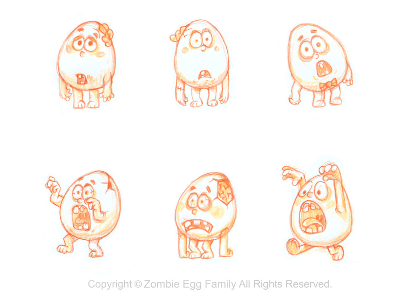 僵尸蛋家族雞蛋3D人物吉祥物設(shè)計-表情包設(shè)計