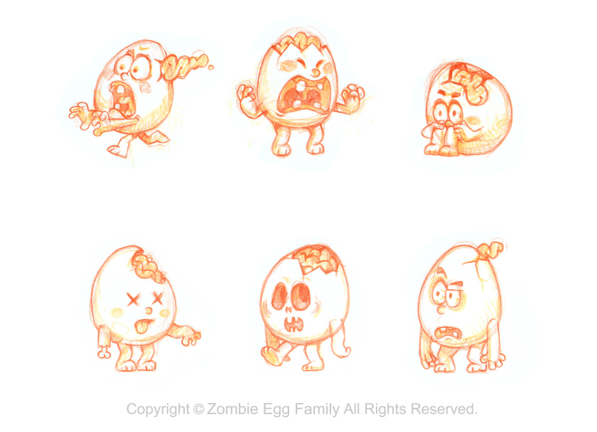 僵尸蛋家族雞蛋3D人物吉祥物設(shè)計-表情包設(shè)計