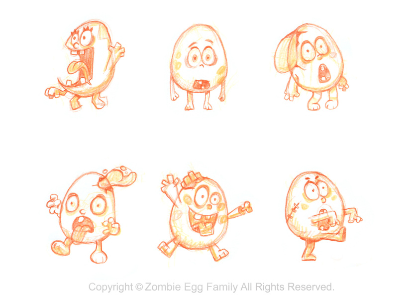 僵尸蛋家族雞蛋3D人物吉祥物設(shè)計-表情包設(shè)計