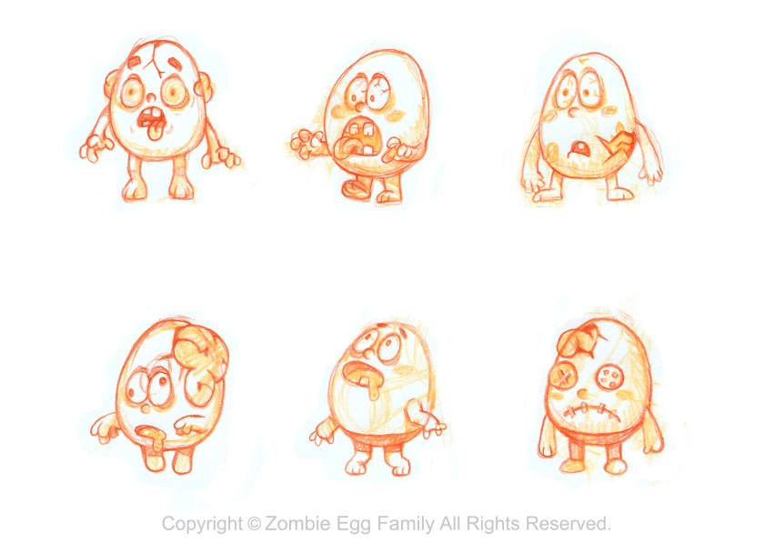 僵尸蛋家族雞蛋3D人物吉祥物設(shè)計-表情包設(shè)計