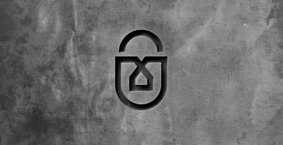 Techsonic 電子安全監控設備公司logo設計，盾牌+鎖+房子