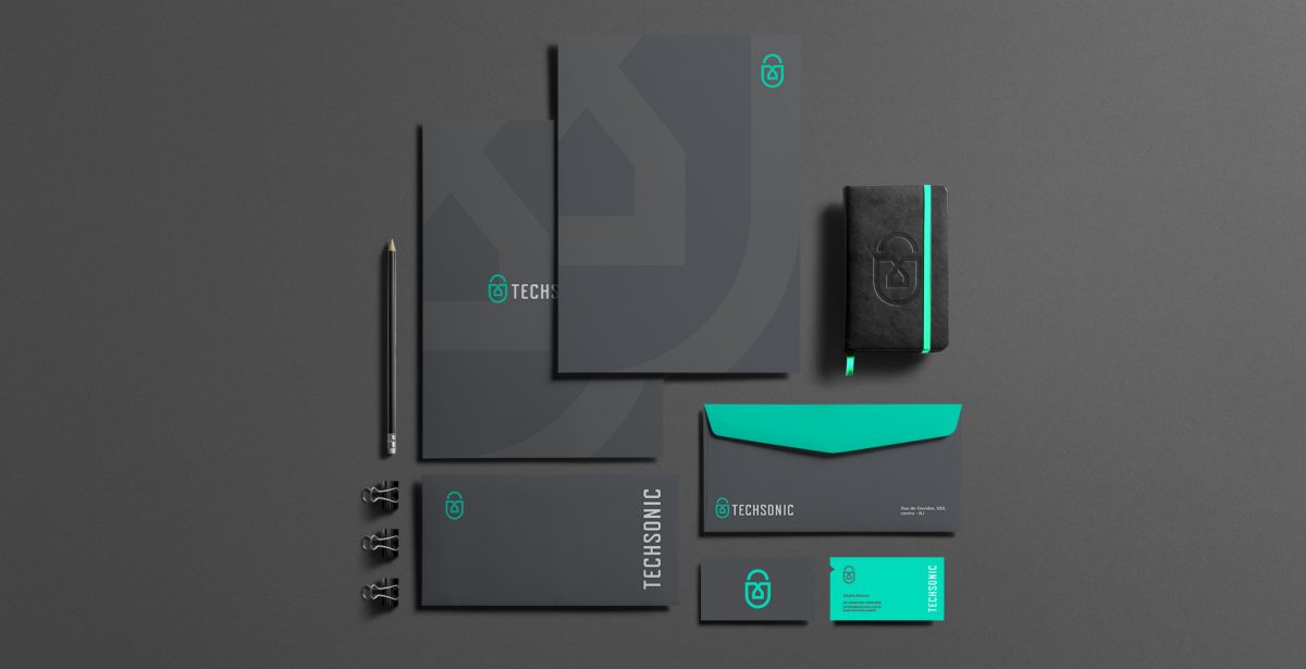 Techsonic 電子安全監控設備公司logo設計vi設計