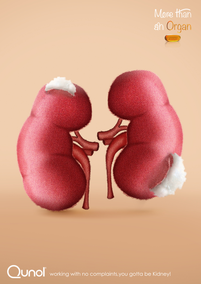Qunol 輔酶Q10心臟心血管保健品平面廣告創意設計“器官”篇