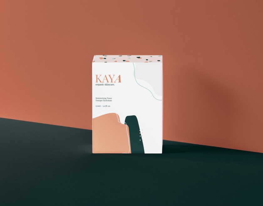 Kaya 有機護膚品包裝設(shè)計，很藝術(shù)的水磨石圖案