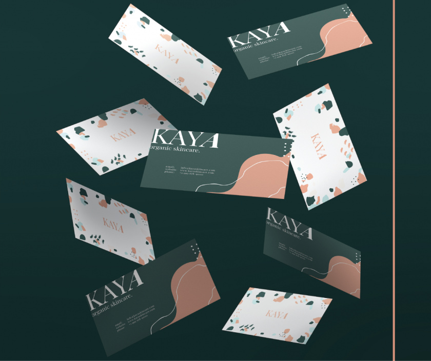 Kaya 有機護膚品包裝設(shè)計，很藝術(shù)的水磨石圖案