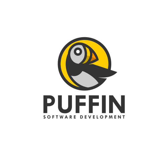 黃色logo設計- Puffin軟件開發公司logo設計